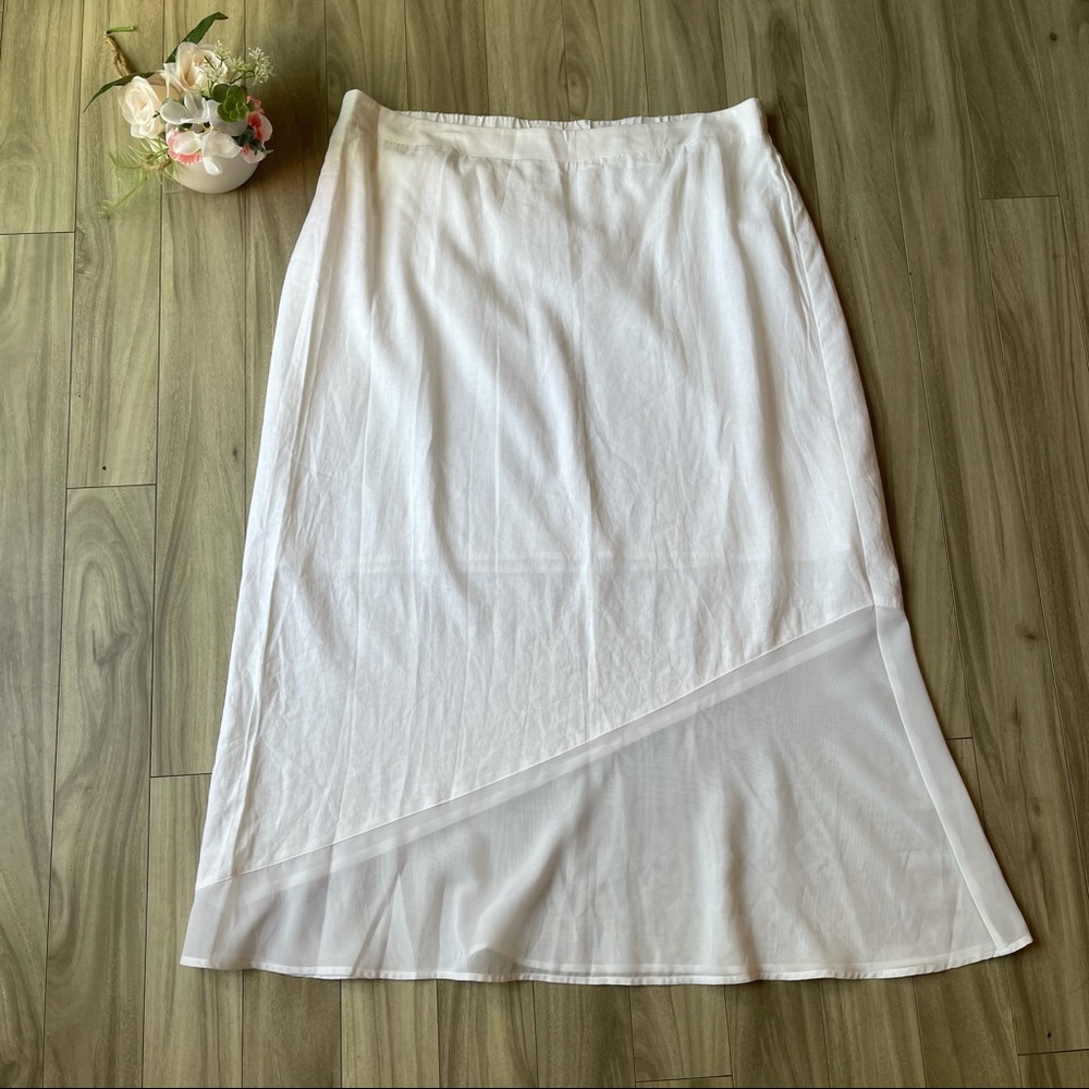 NWT Chico's Linen Chifon on Hem Skirt Size 3